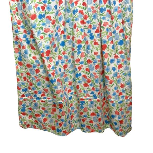 L.L. Bean Size Large 100% Cotton Floral Sleeveless Pintuck Daybreak Nightgown - Picture 3 of 7